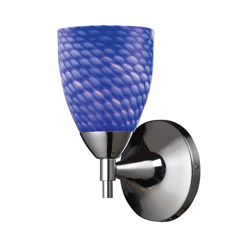 ELK SHOWROOM 10150/1PC-S Celina 1-Light Wall Lamp in Polished Chrome with Sapphire Glass