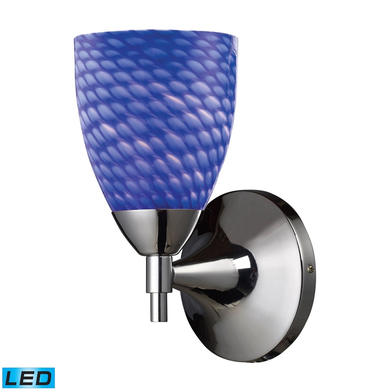 ELK SHOWROOM 10150/1PC-S-LED Celina 1-Light Wall Lamp in Polished Chrome with Sapphire Glass - Includes LED Bulb