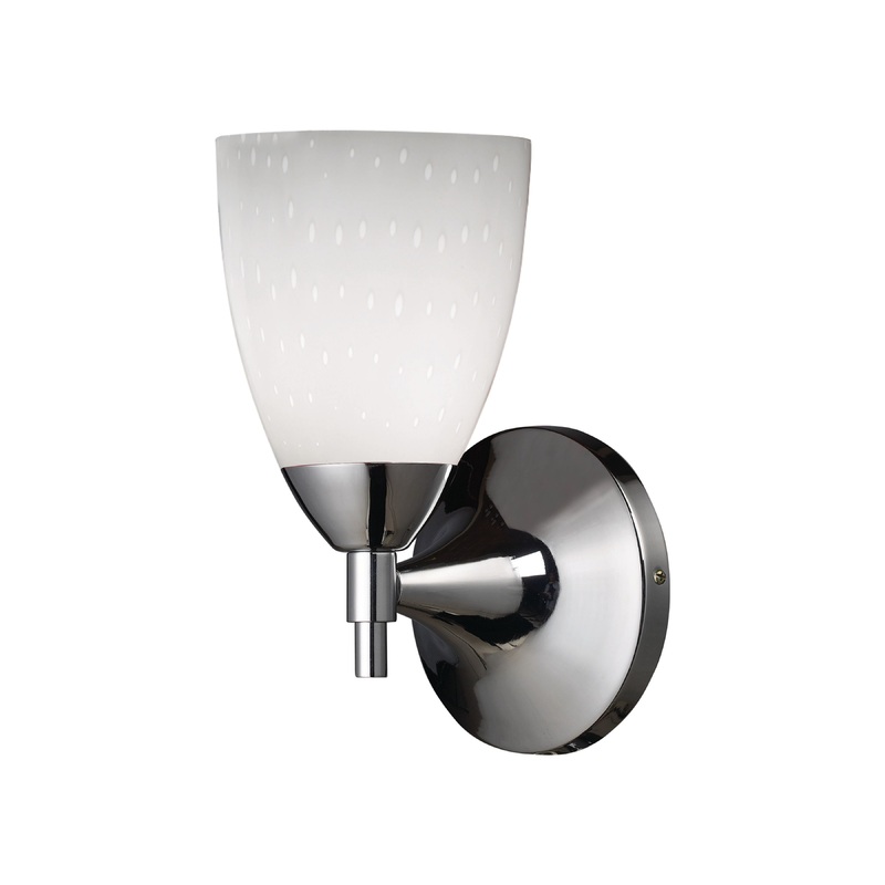 ELK SHOWROOM 10150/1PC-WH Celina 1-Light Wall Lamp in Polished Chrome with Simple White Glass