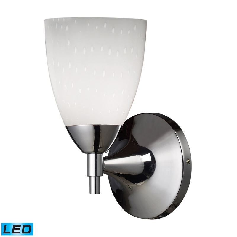 ELK SHOWROOM 10150/1PC-WH-LED Celina 1-Light Wall Lamp in Polished Chrome with Simple White Glass - Includes LED Bulb