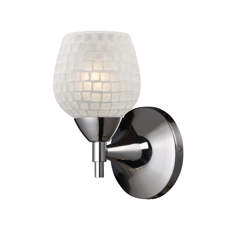 ELK SHOWROOM 10150/1PC-WHT Celina 9'' High 1-Light Sconce - Polished Chrome