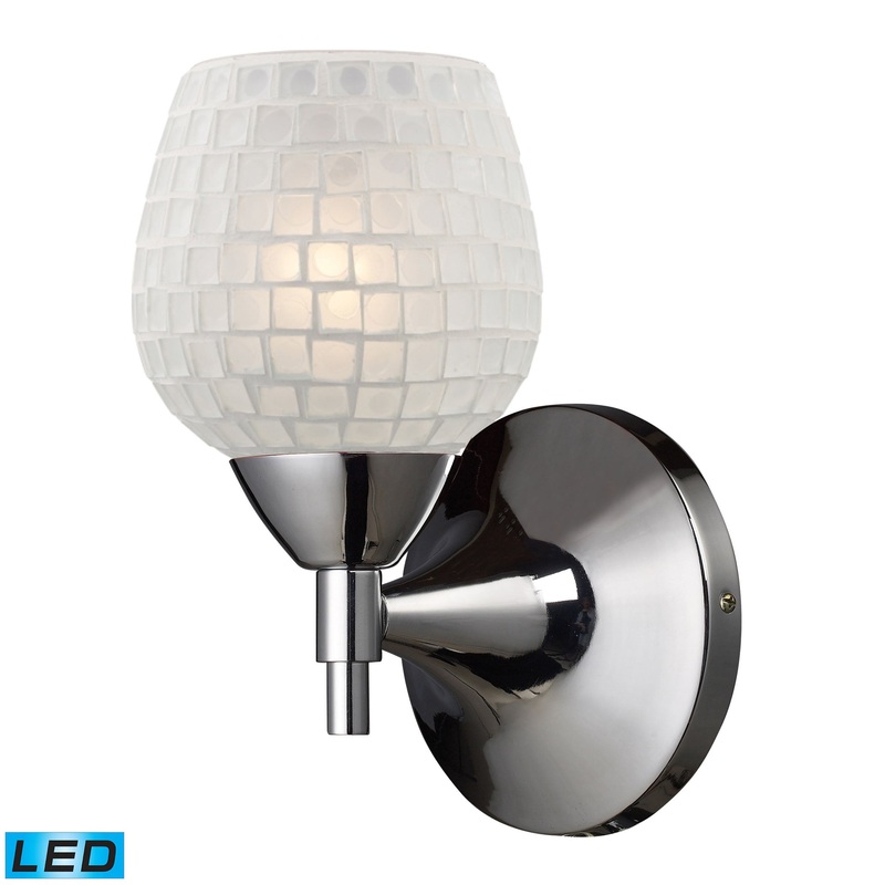 ELK SHOWROOM 10150/1PC-WHT-LED Celina 9'' High 1-Light Sconce - Polished Chrome