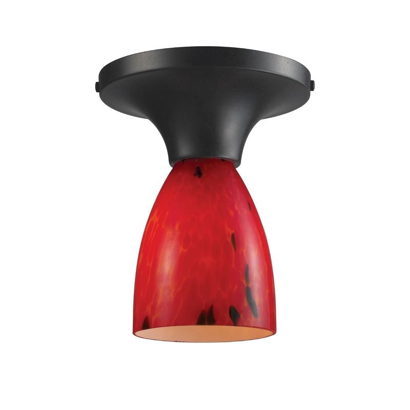 ELK SHOWROOM 10152/1DR-FR Celina 7'' Wide 1-Light Semi Flush Mount - Dark Rust