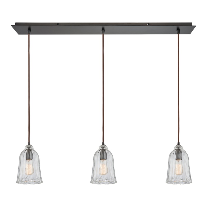ELK SHOWROOM 10671/3LP Hand Formed Glass 36'' Wide 3-Light Mini Pendant - Oil Rubbed Bronze
