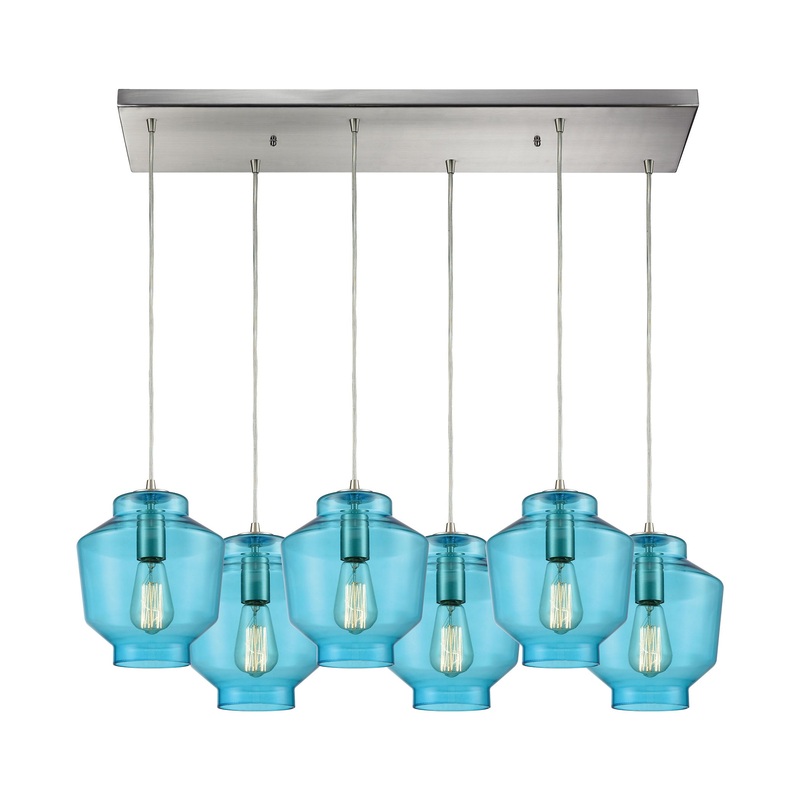 ELK SHOWROOM 10915/6RC Barrel 32'' Wide 6-Light Mini Pendant - Satin Nickel