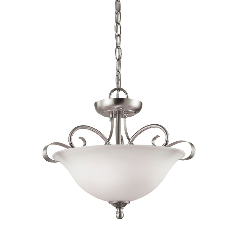 THOMAS 1002CS/20 Brighton 16'' Wide 2-Light Semi Flush Mount - Brushed Nickel