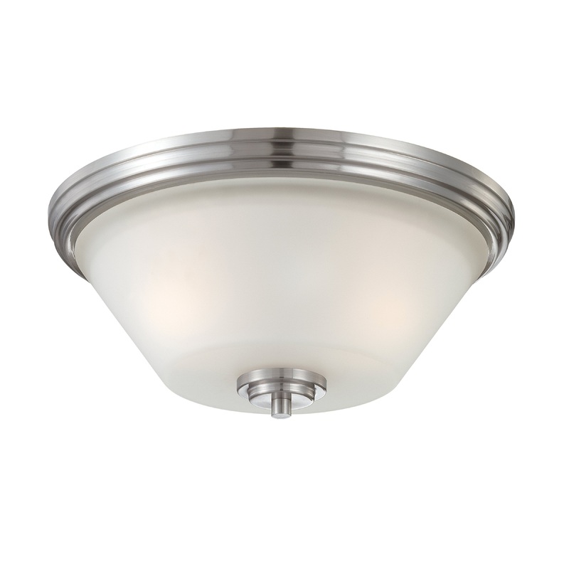 THOMAS 190071217 Pittman 14'' Wide 2-Light Flush Mount - Brushed Nickel