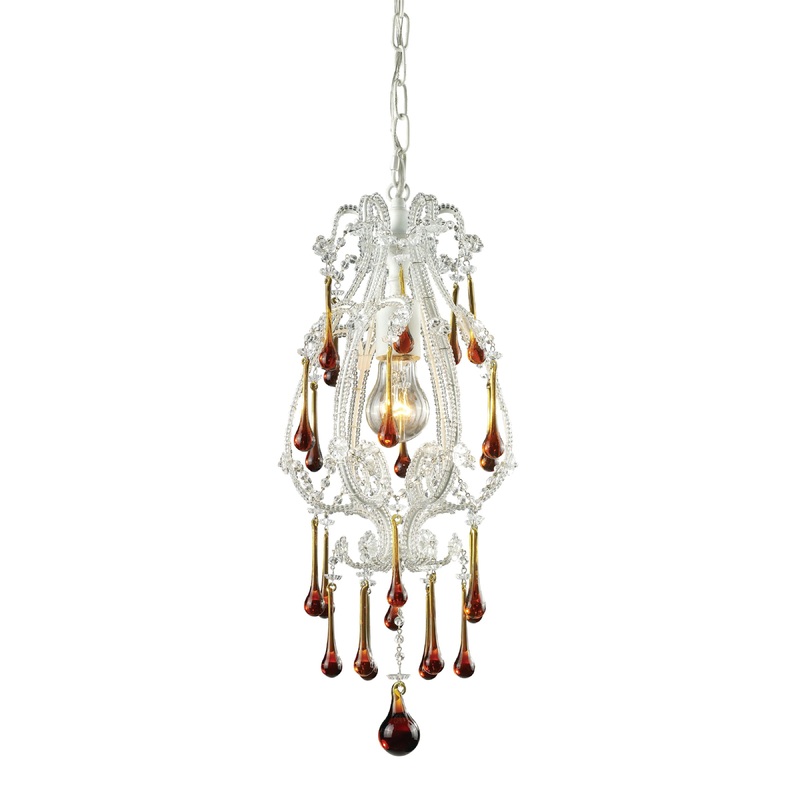 ELK SHOWROOM 12003/1AMB Opulence 8'' Wide 1-Light Mini Pendant - Antique White