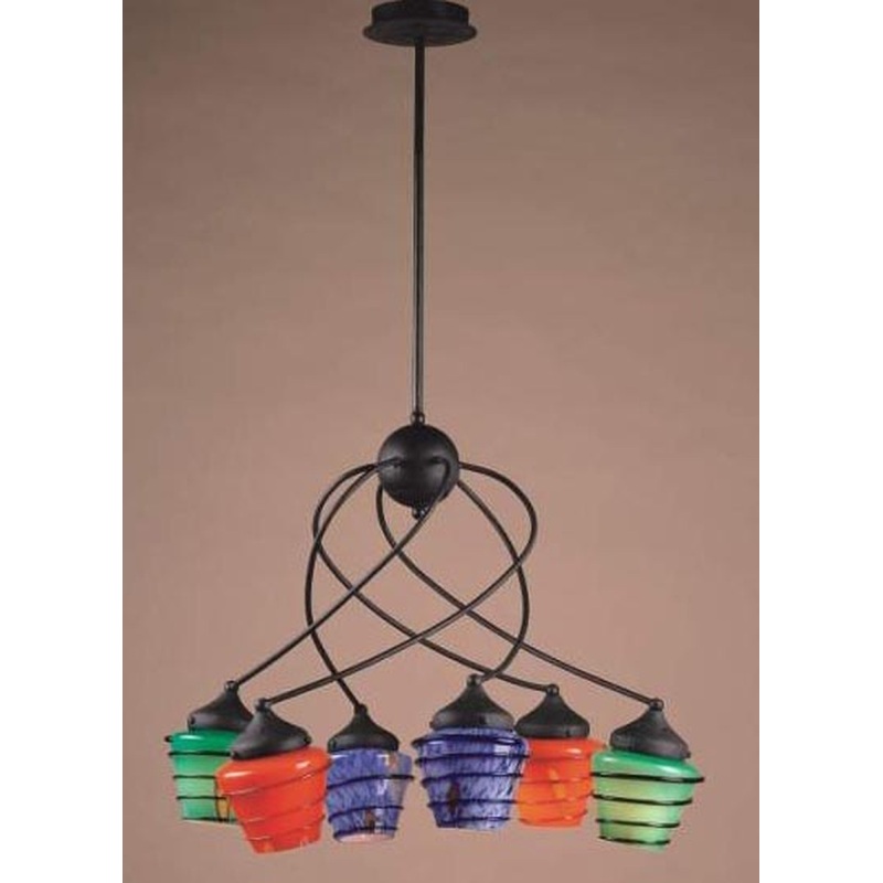 ELK SHOWROOM 149-6M Murano Styled Multi Colored Glass
