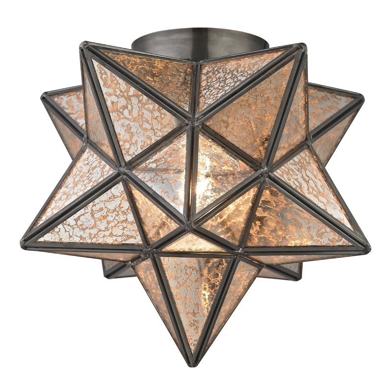 MARKETPLACE 1145-004 Moravian Star 11'' Wide 1-Light Flush Mount - Oil Rubbed Bronze
