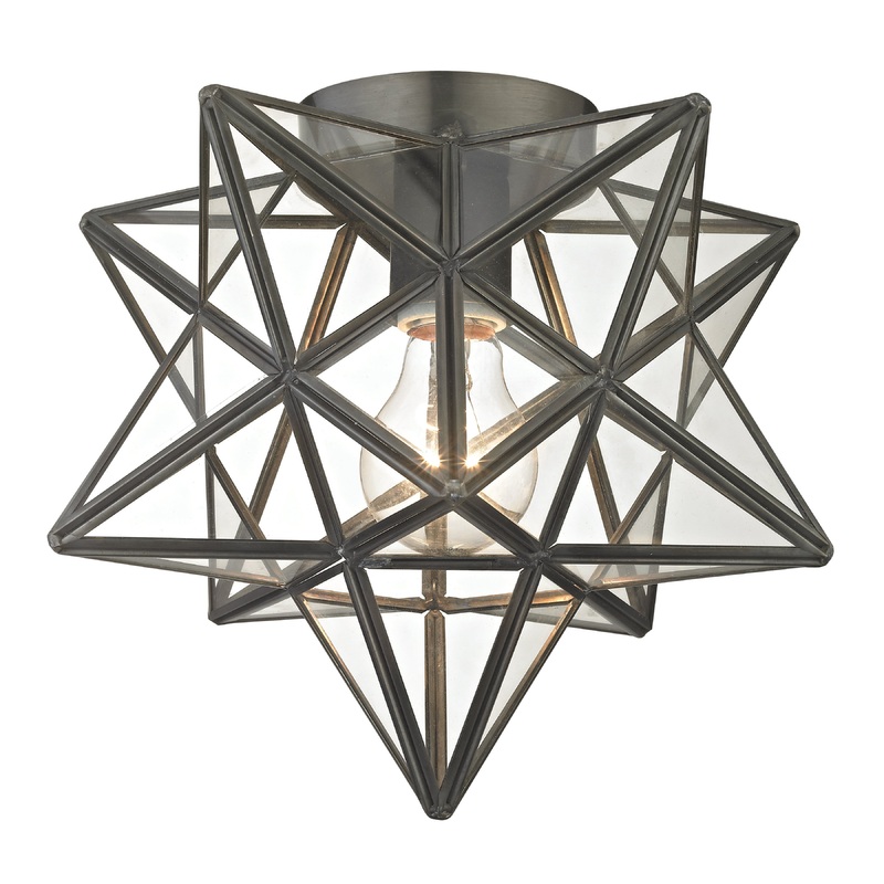 MARKETPLACE 1145-005 Moravian Star 11'' Wide 1-Light Flush Mount - Oil Rubbed Bronze