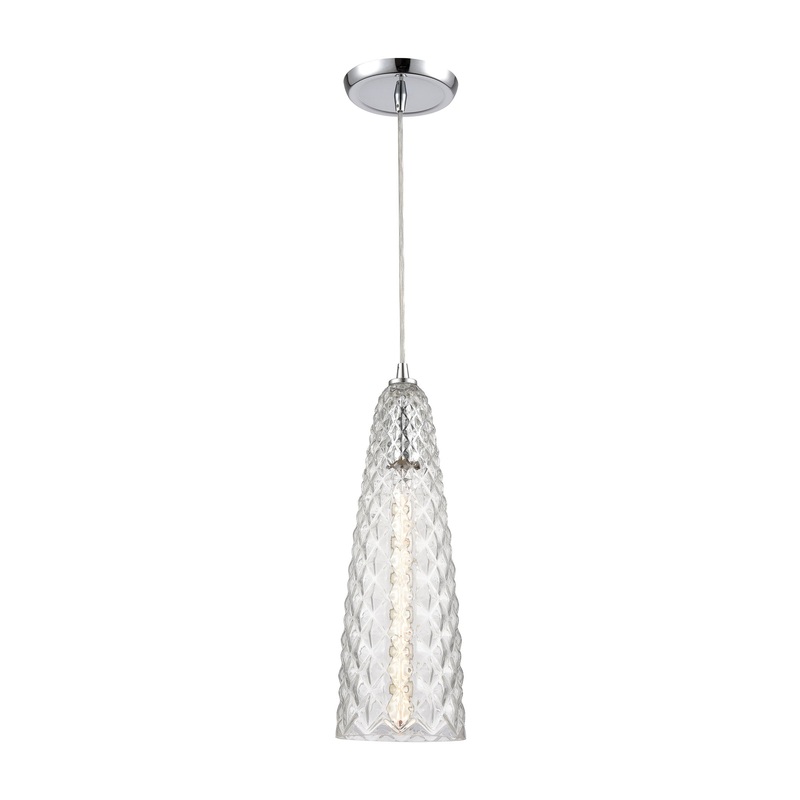 ELK SHOWROOM 21167/1 Glitzy 5'' Wide 1-Light Mini Pendant - Polished Chrome
