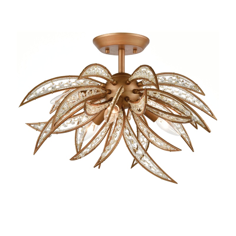 ELK SHOWROOM 16762/5 Naples 21'' Wide 5-Light Semi Flush Mount - Matte Gold