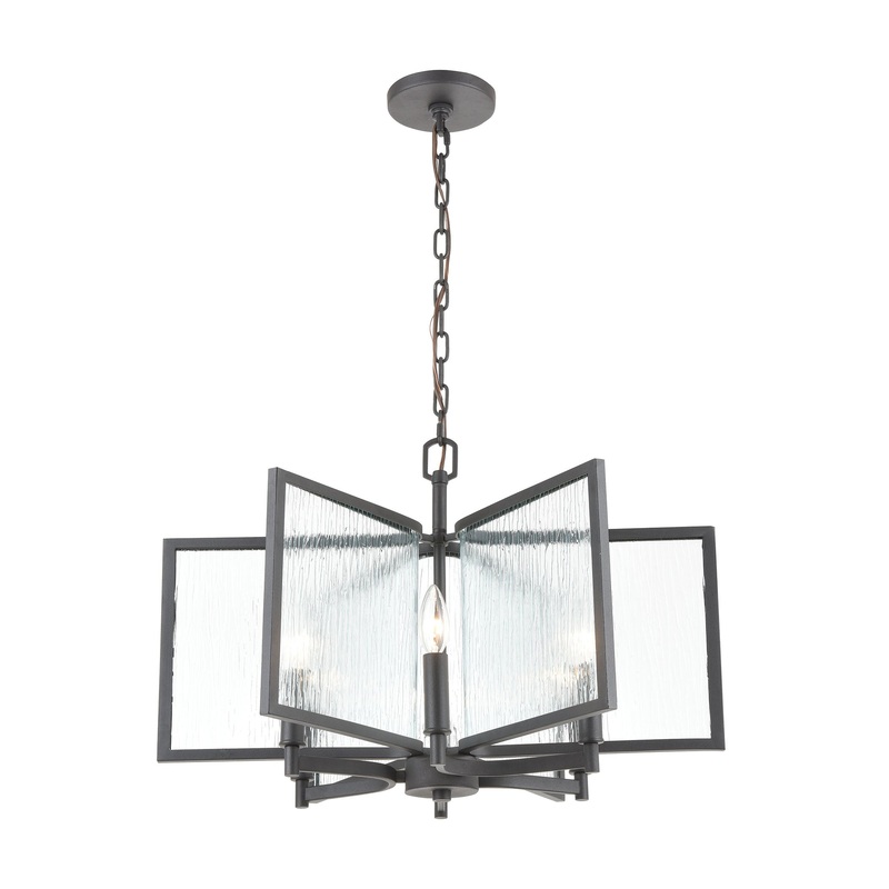 ELK SHOWROOM 32421/6 Inversion 25'' Wide 6-Light Chandelier - Charcoal