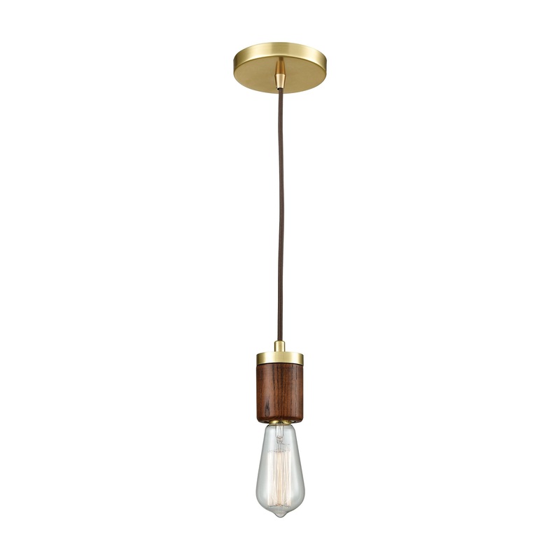 ELK SHOWROOM 33225/1 Socketholder 2'' Wide 1-Light Mini Pendant - Satin Brass