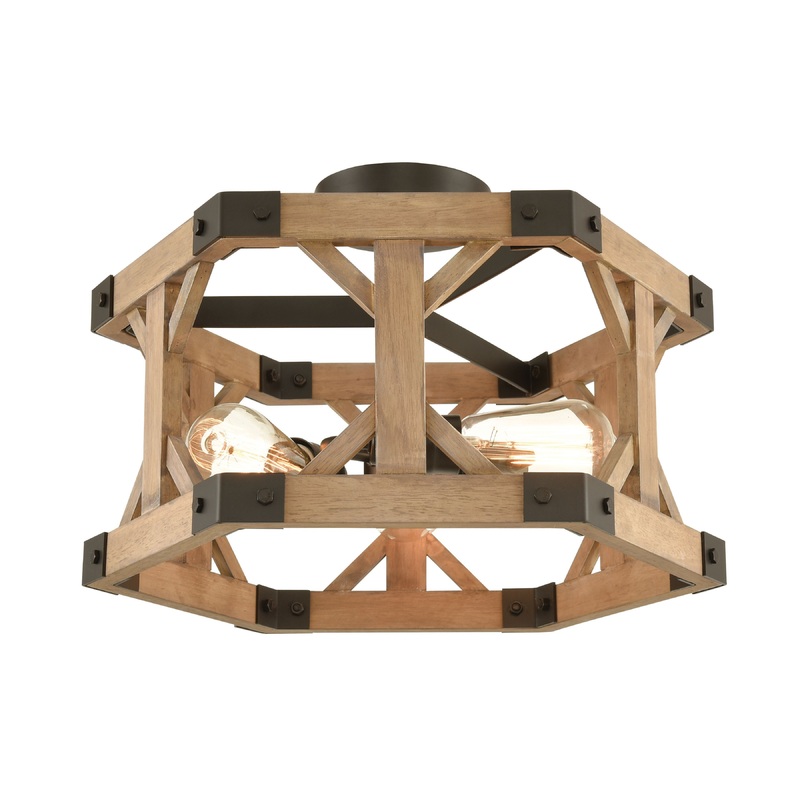 ELK SHOWROOM 33321/3 Structure 18'' Wide 3-Light Semi Flush Mount - Oil Rubbed Bronze
