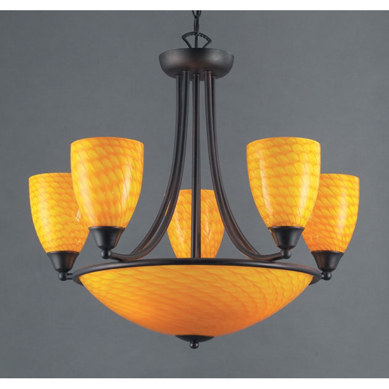 ELK SHOWROOM 419-5+3CN-DR Arco Baleno 23'' Wide 8-Light Chandelier - Dark Rust