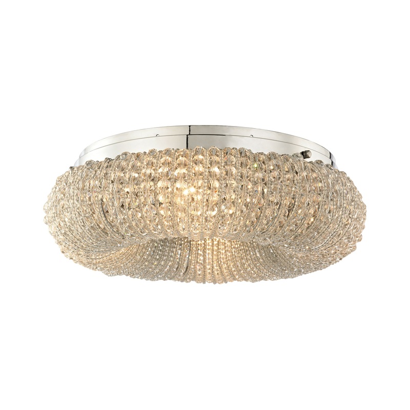 ELK SHOWROOM 45290/4 Crystal Ring 13'' Wide 4-Light Semi Flush Mount - Polished Chrome