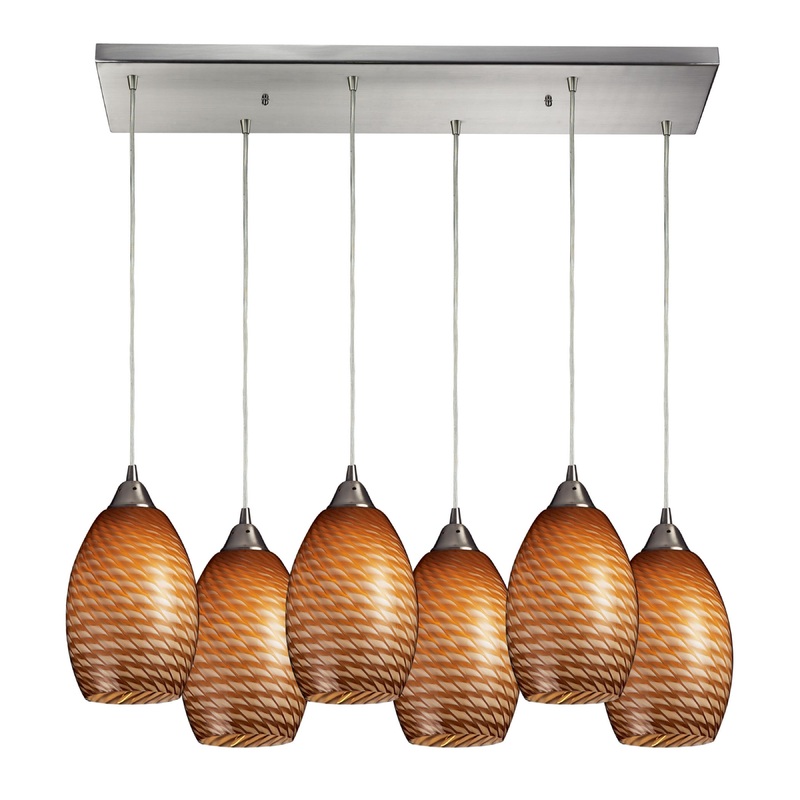 ELK SHOWROOM 517-6RC-C Mulinello 9'' Wide 6-Light Mini Pendant - Satin Nickel