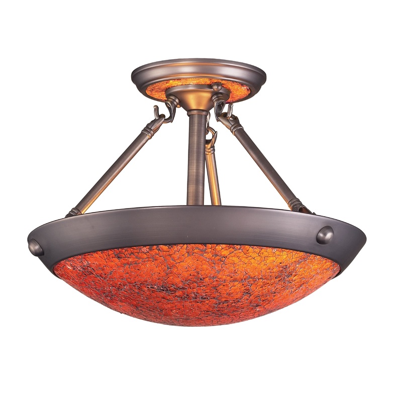 ELK SHOWROOM 535-2AP-ASC Diamante 15'' Wide 2-Light Semi Flush Mount - Pewter