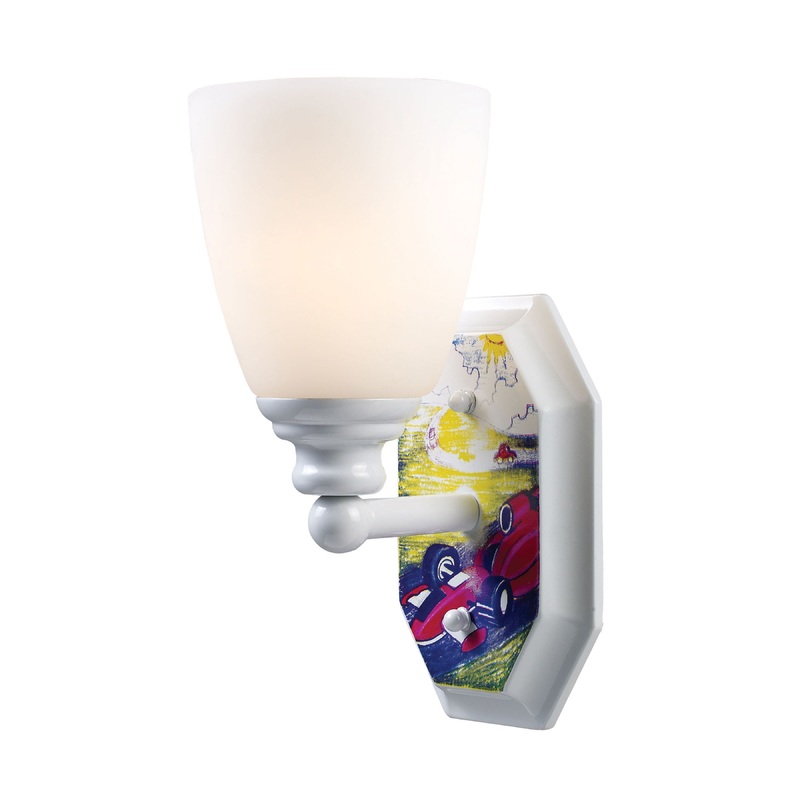 ELK SHOWROOM 60040-1 Kidshine 1-Light Sconce Automobiles in white