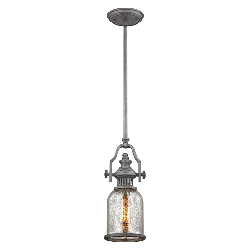 ELK SHOWROOM 66534-1 Chadwick 6'' Wide 1-Light Mini Pendant - Weathered Zinc