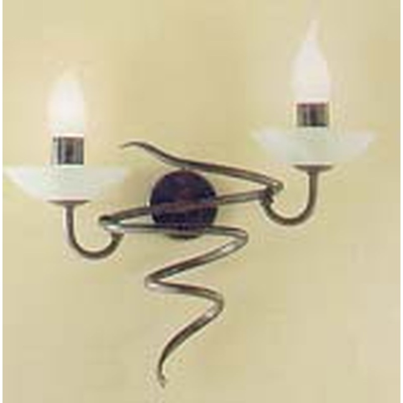 ELK SHOWROOM 8034/2 Rust Spiral Wall Bracket w/Italian Scavo Bobeches
