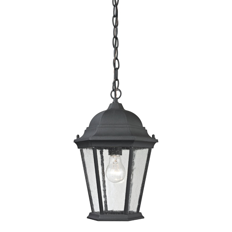 THOMAS 8101EH/65 Temple Hill 10'' Wide 1-Light Outdoor Pendant - Matte Textured Black