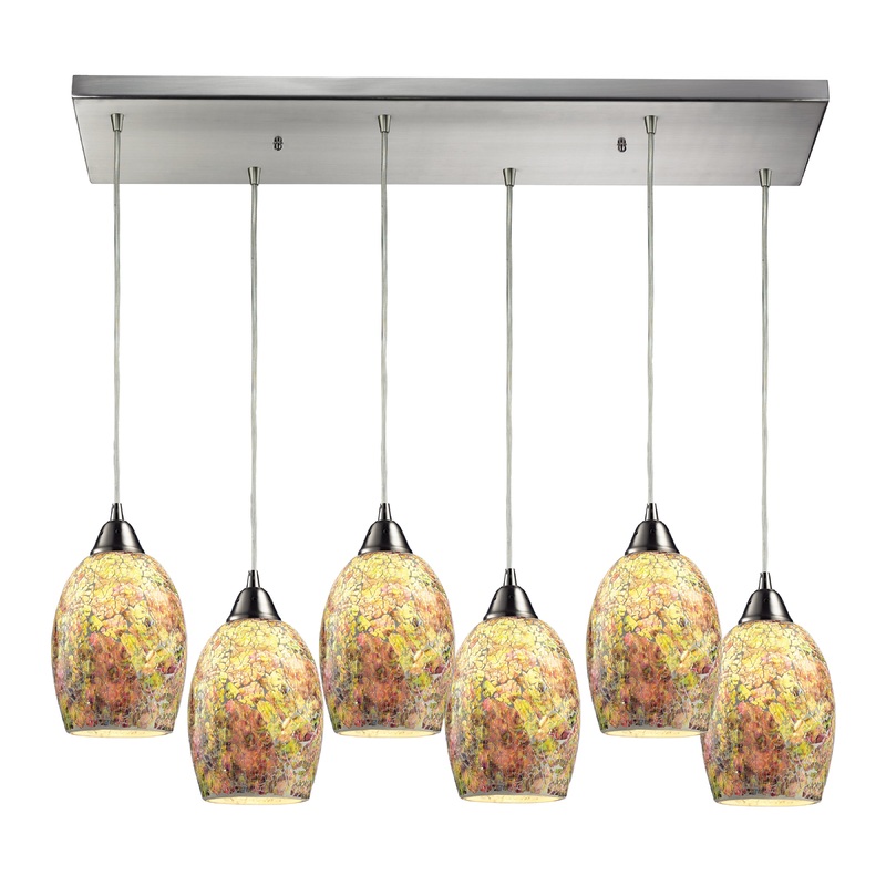 ELK SHOWROOM 73021-6RC Avalon 9'' Wide 6-Light Mini Pendant - Satin Nickel