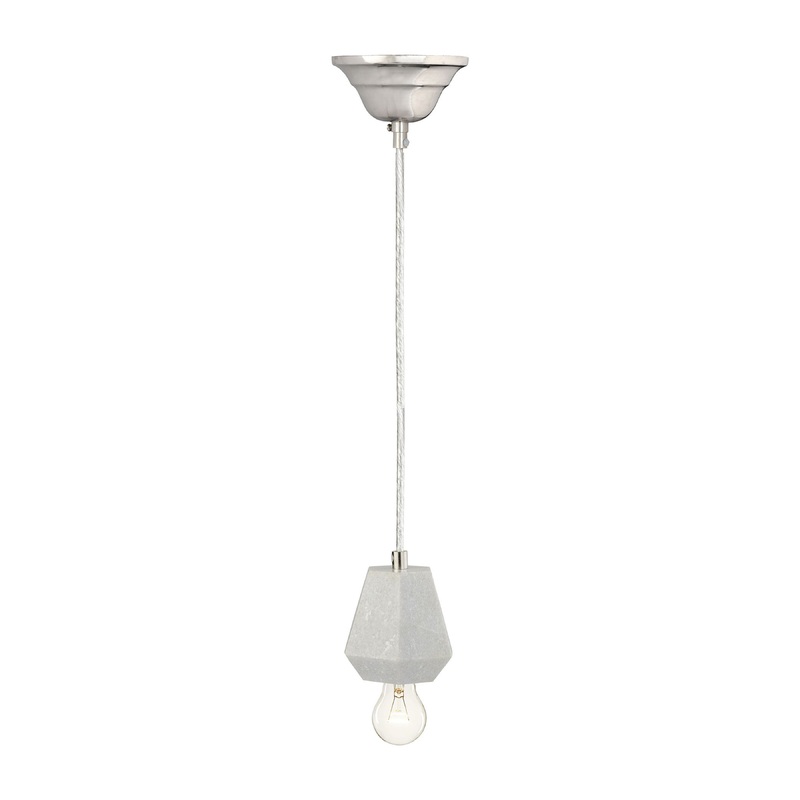 ELK SIGNATURE 8989-012 White Marble Hexagonal Hanging Lamp