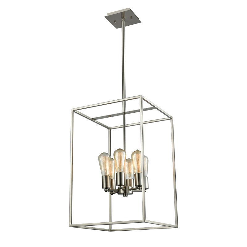 THOMAS CN15862 Williamsport 14'' Wide 6-Light Chandelier - Brushed Nickel