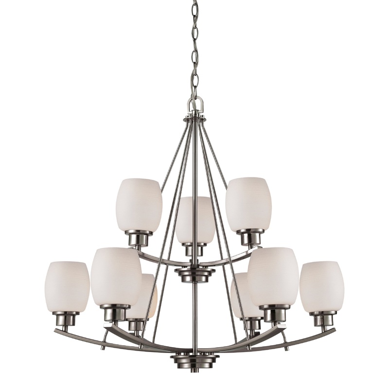 THOMAS CN170922 Casual Mission 29'' Wide 9-Light Chandelier - Brushed Nickel