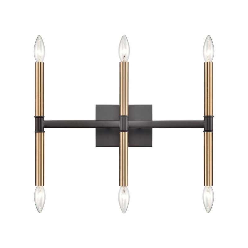 THOMAS CN260611 Notre Dame 6-Light Bath Bar in Oil Rubbed Bronze and Gold