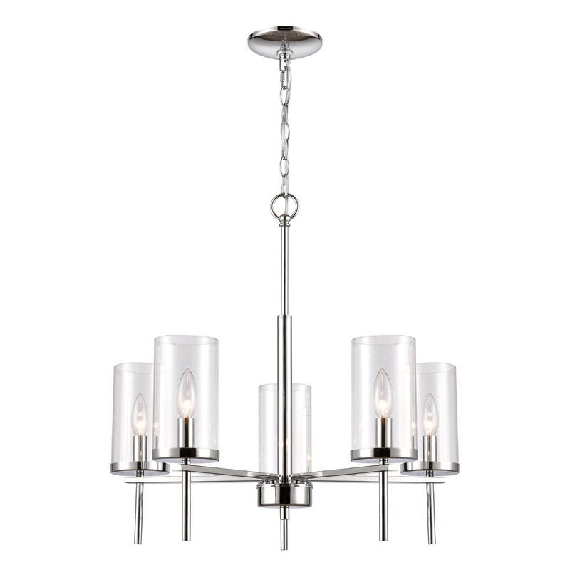 THOMAS CN290523 Oakland 25'' Wide 5-Light Chandelier - Chrome