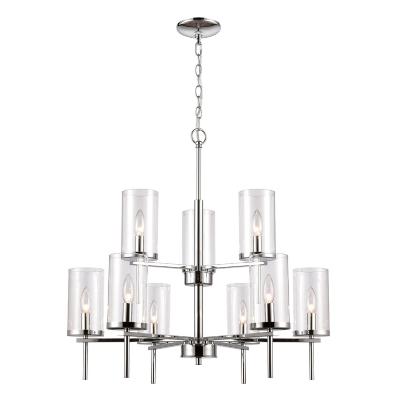 THOMAS CN290923 Oakland 28.5'' Wide 9-Light Chandelier - Chrome