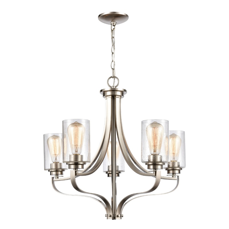THOMAS CN300522 Market Square 24'' Wide 5-Light Chandelier - Brushed Nickel