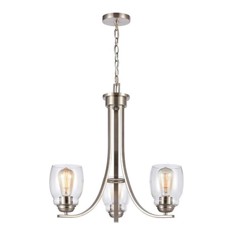 THOMAS CN320322 Calistoga 23'' Wide 3-Light Chandelier - Brushed Nickel