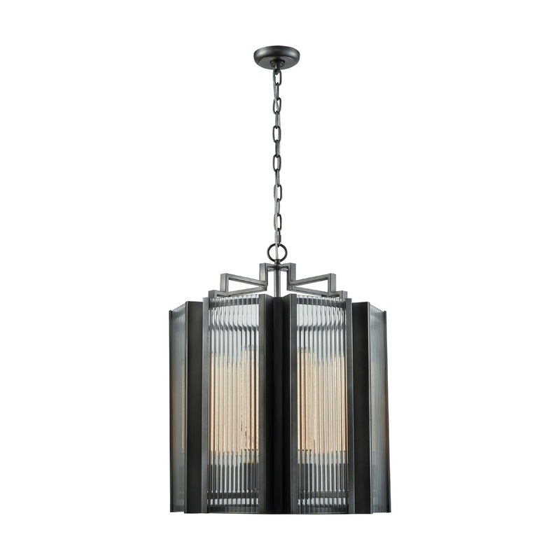 ELK SIGNATURE D3540 Space Elevator 21'' Wide 8-Light Chandelier - Aged Pewter