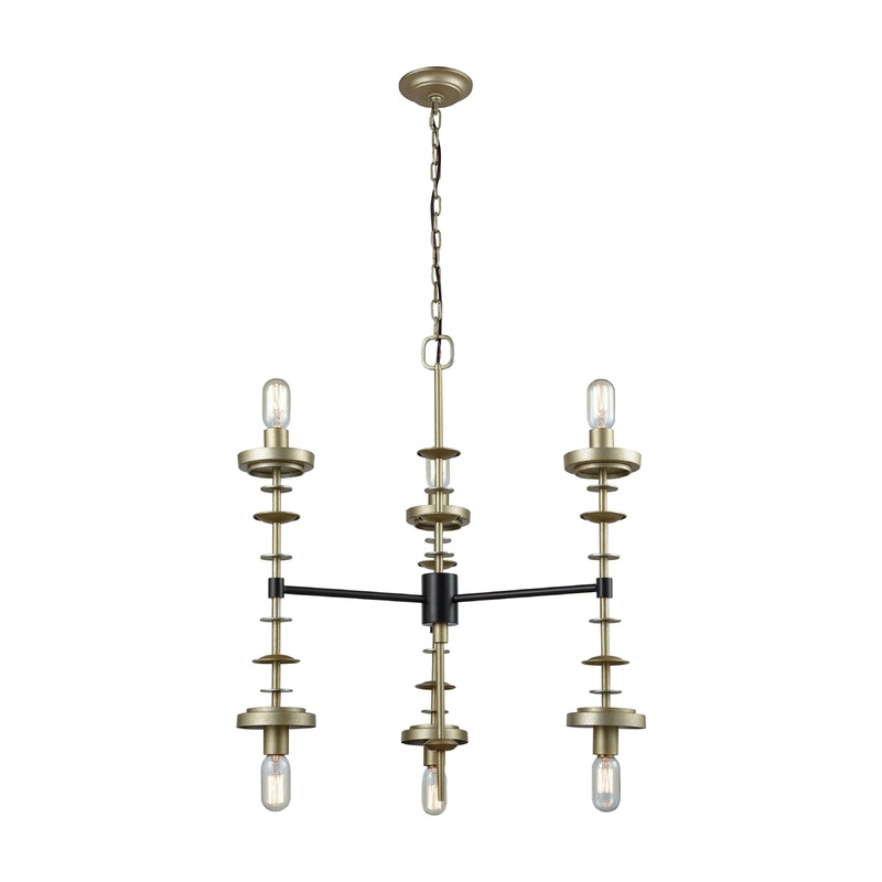 ELK SIGNATURE D3603 Orion 28'' Wide 6-Light Chandelier - Antique Gold Leaf
