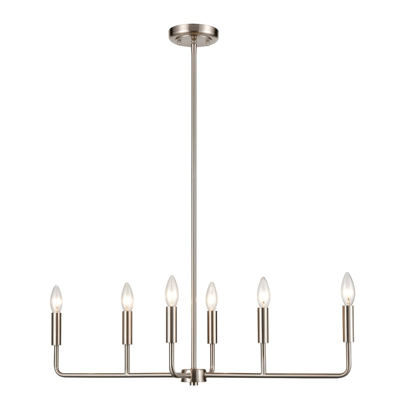 THOMAS CN330622 Park Slope 31'' Wide 6-Light Chandelier - Brushed Nickel