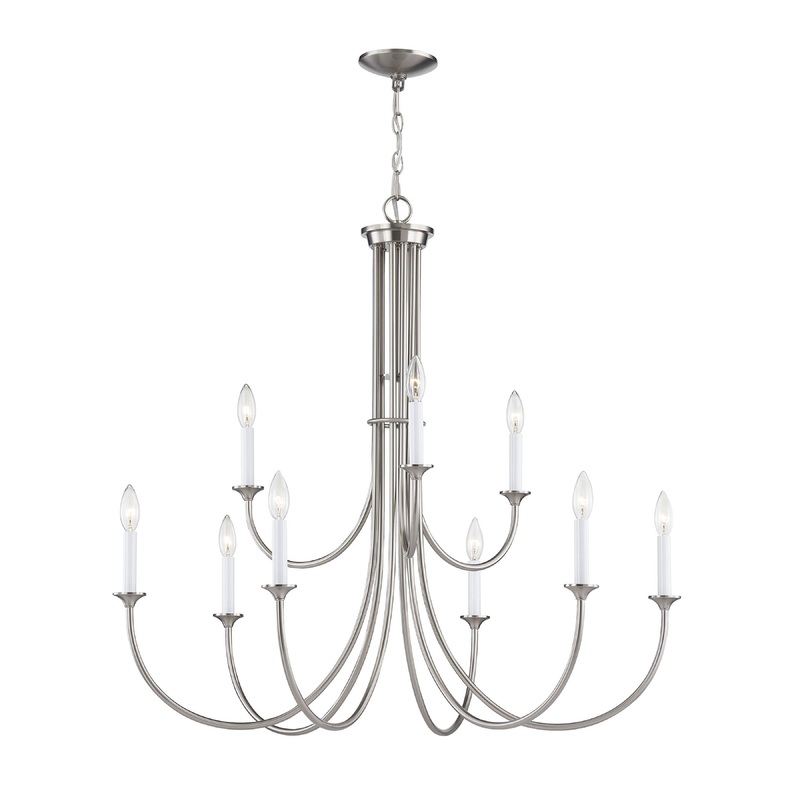 THOMAS CN340922 Meadowview 36'' Wide 9-Light Chandelier - Brushed Nickel