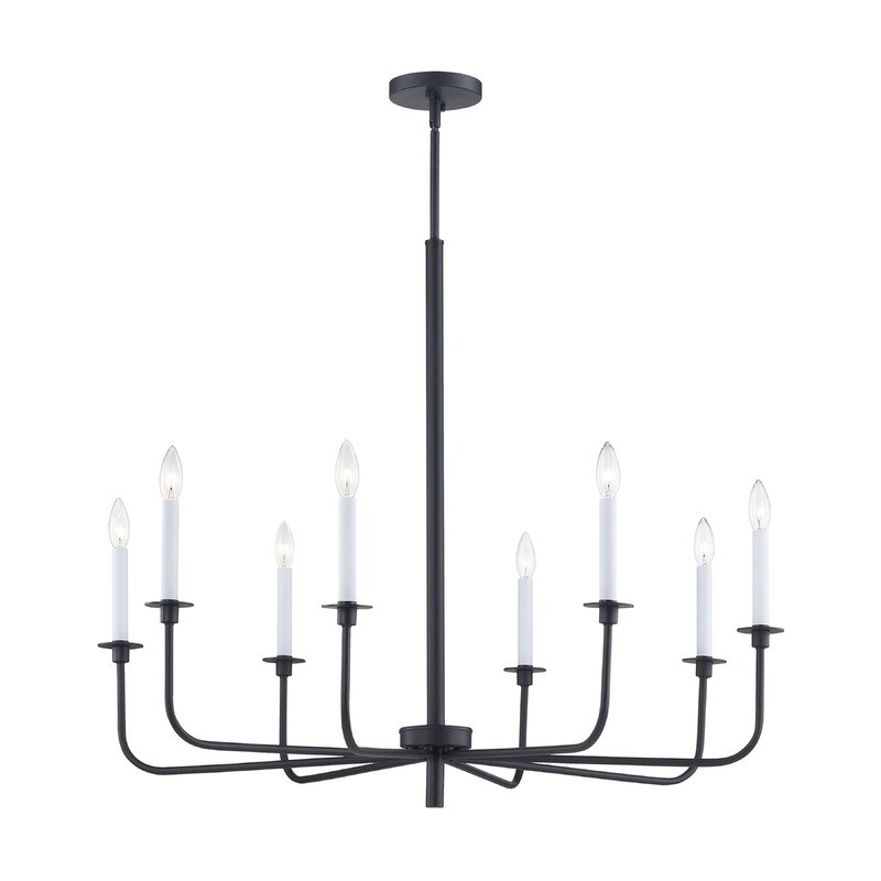 THOMAS CN341826 Lexington Green 38'' Wide 8-Light Chandelier - Matte Black