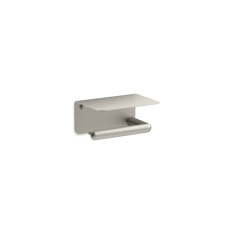 KOHLER K-29221-BN Kumin Covered Horizontal Toilet Paper Holder In Vibrant Brushed Nickel