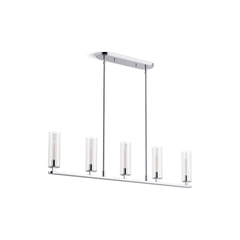 KOHLER K-35877-CH05-CPL Crue 45" Linear Chandelier In Polished Chrome