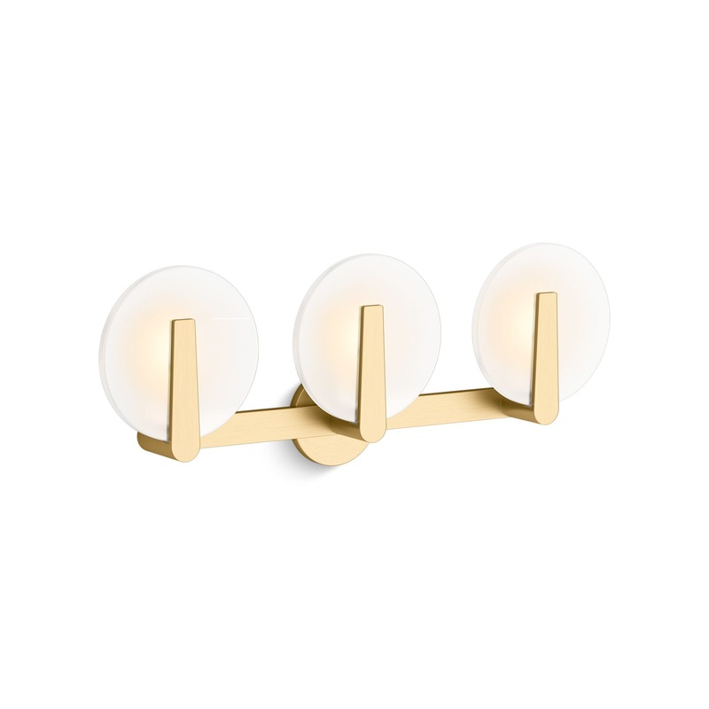 KOHLER K-38398-SC03-2GL Hint Three-Light Sconce In Brushed Moderne Brass