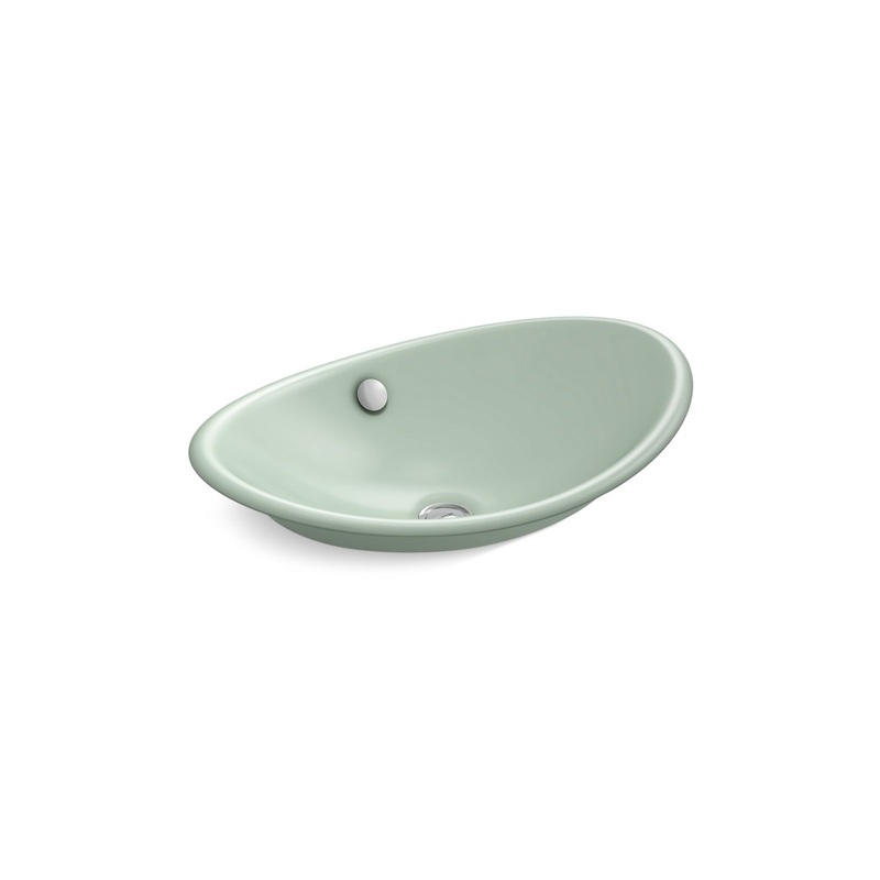 Kohler K-5403-PAG-42 Iron Plains 20-3/4 In. Oval Vessel Bathroom Sink In Aspen Aspen