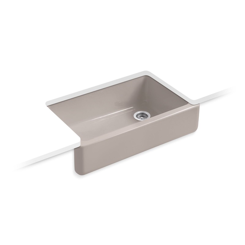 KOHLER K-6489-TRF Whitehaven 35-3/4" Undermount Single-Bowl Farmhouse Kitchen Sink In Truffle