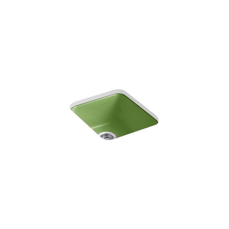 Kohler K-6584-34 Iron/Tones 17 In. Top-/Undermount Single-Bowl Bar Sink In Fresh Green