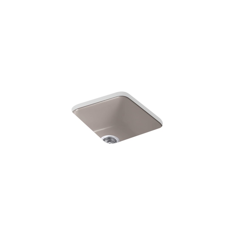 KOHLER K-6584-TRF Iron/Tones 17" Top-/Undermount Single-Bowl Bar Sink In Truffle