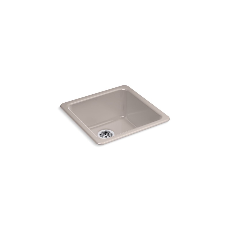 KOHLER K-6587-TRF Iron/Tones 21" Top-/Undermount Single-Bowl Bar Sink In Truffle